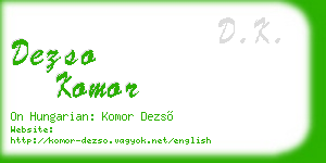 dezso komor business card